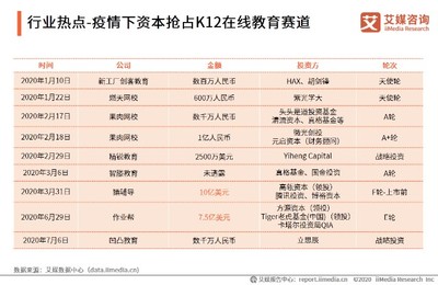 2020上半年中國K12在線教育行業(yè)熱點追蹤